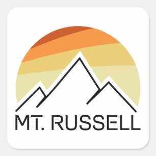 Mount Russell Kalifornien Retro Quadratischer Aufkleber