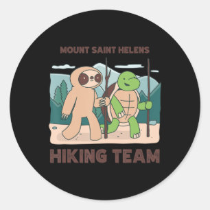 Mount Saint Helens hiking team climbing expedition Runder Aufkleber