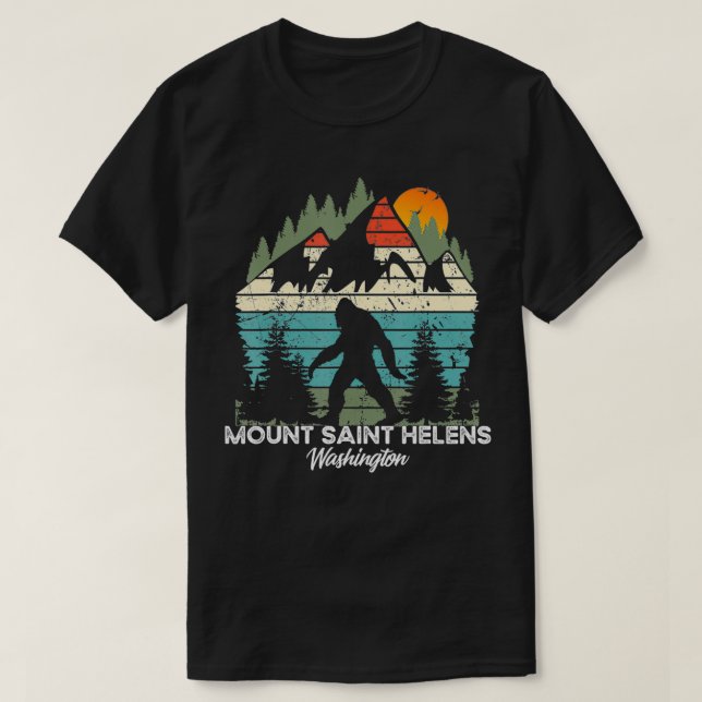 Mount Saint Helens Washington National Park Retro  T-Shirt (Design vorne)