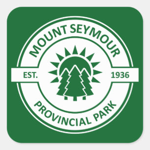 Mount Seymour Provincial Park Sonnenbäume Quadratischer Aufkleber