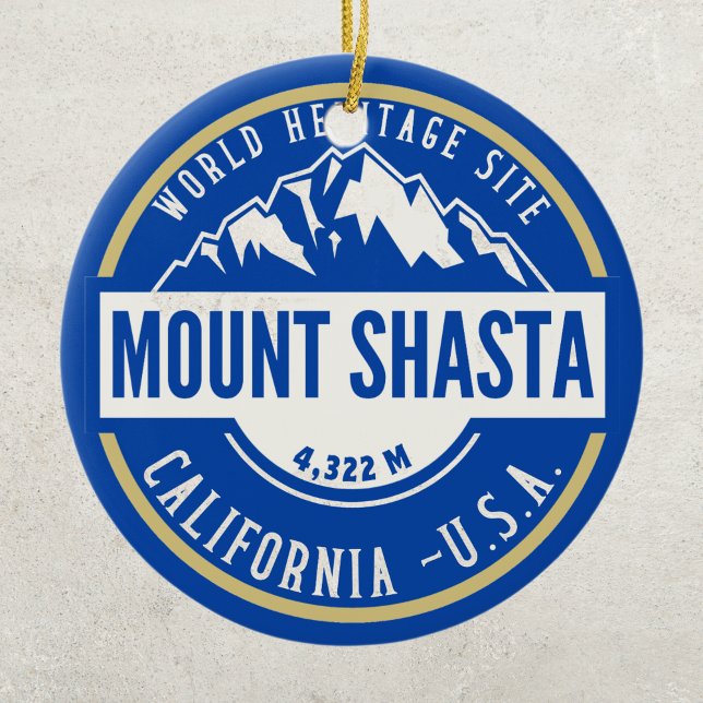 Mount Shasta California Mountain Landscape Keramik Ornament (Von Creator hochgeladen)