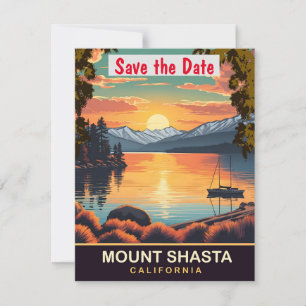 Mount Shasta, Kalifornien, Travel Postcard, Save The Date