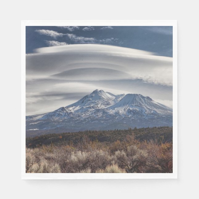 MOUNT SHASTA MIT LENTIKULÄRER KLUFT SERVIETTE (Vorderseite)