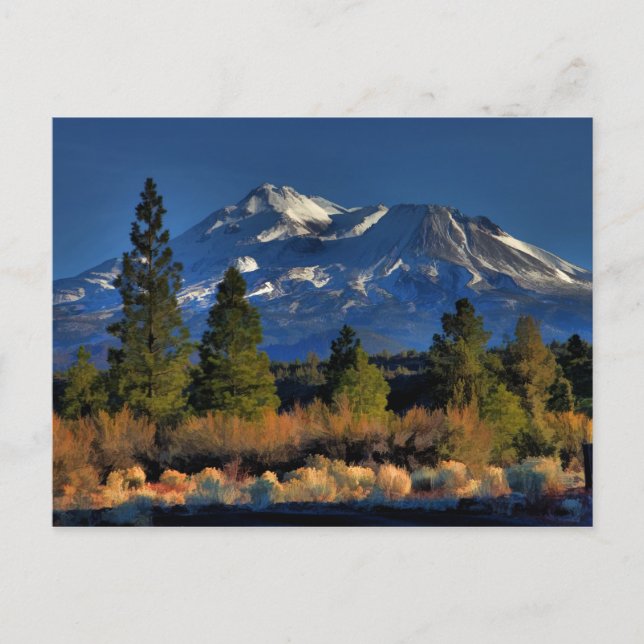 MOUNT SHASTA - PAINTERY POSTKARTE (Vorderseite)