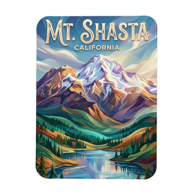 Mount Shasta USA Magnet (Vertikal)