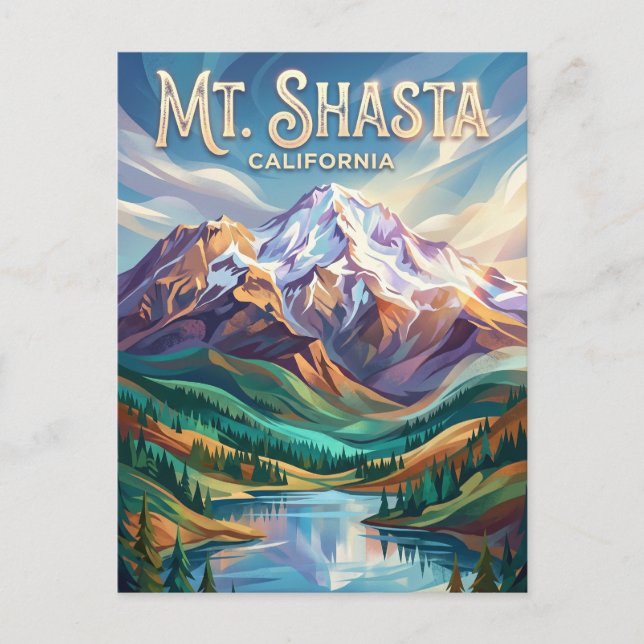 Mount Shasta USA Postkarte (Vorderseite)