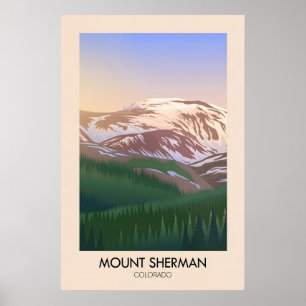 Mount Sherman Colorado USA Reiseplakat Poster