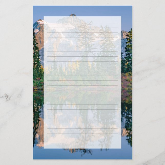 Mount Shuksan gespiegelt im Reflection Lake Briefpapier (Vorderseite)