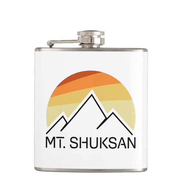 Mount Shuksan Washington Retro Flachmann (Vorderseite)
