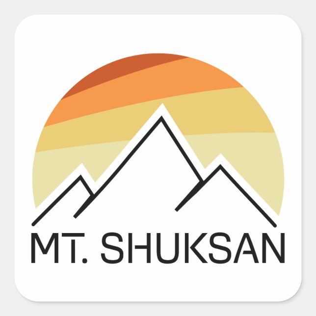 Mount Shuksan Washington Retro Quadratischer Aufkleber (Vorderseite)