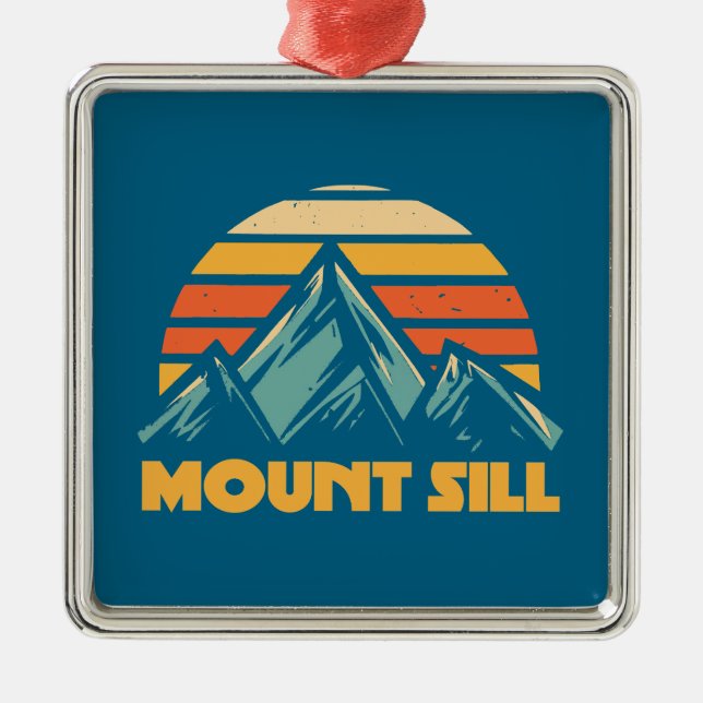 Mount Sill California Retro Türkis Ornament Aus Metall (Vorne)