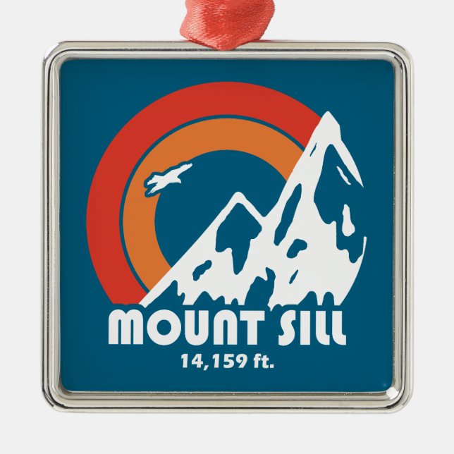 Mount Sill California Sun Eagle Ornament Aus Metall (Vorne)