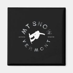 Mount Snow Vermont Graphic Vintag Snowboard T Shi Magnet