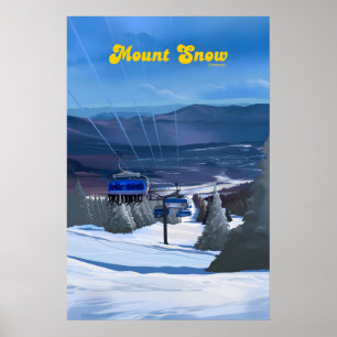 Mount Snow Vermont Skigebiet Reiseplakat Poster