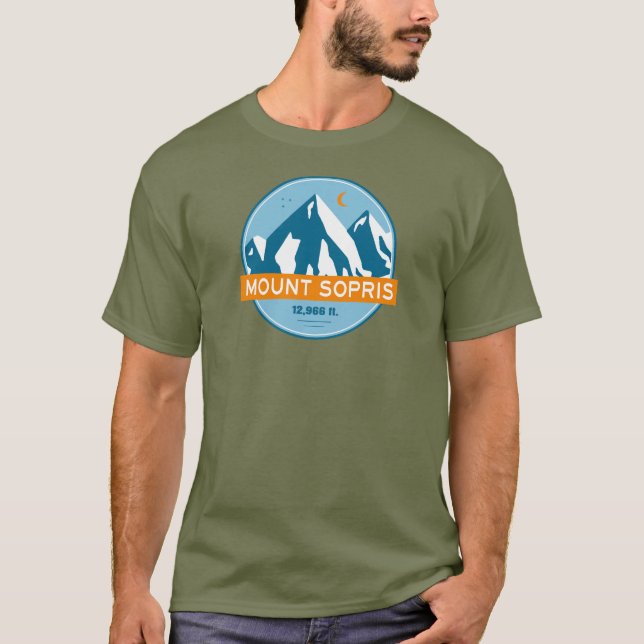 Mount Sopris Colorado Stars Moon T-Shirt (Vorderseite)