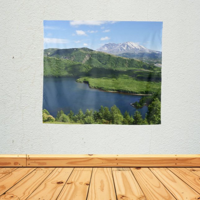 Mount St Helens Coldwater Lake Scenic Landscape Wandteppich (In Situ )