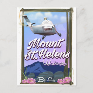 Mount St. Helens Washington Reiseplakat Postkarte