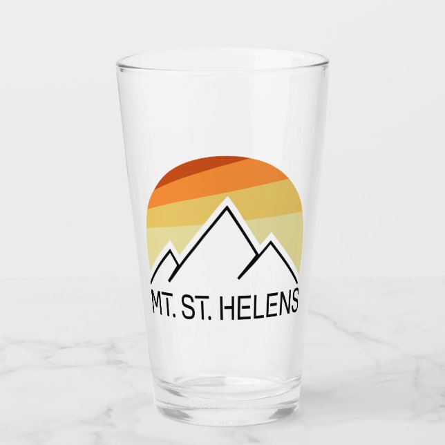 Mount St. Helens Washington Retro Glas (Vorderseite)