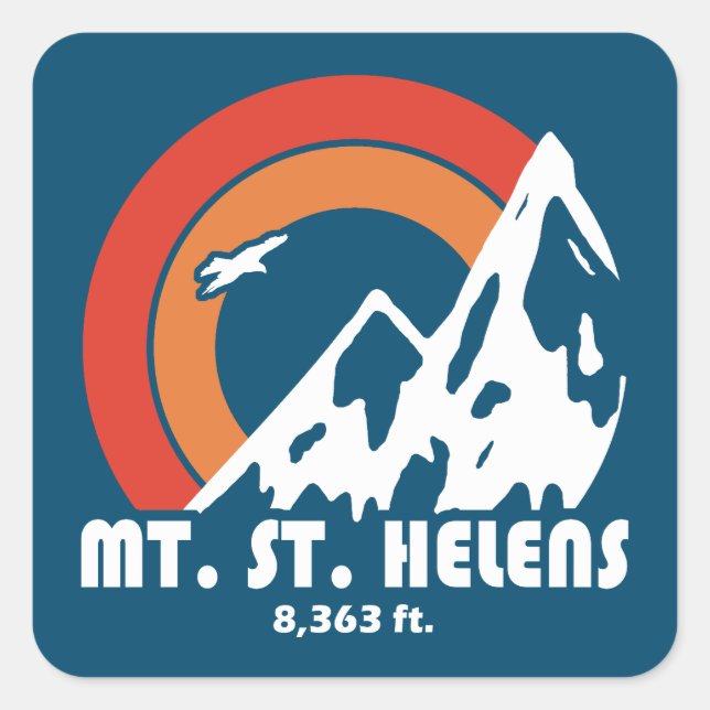 Mount St. Helens Washington Sun Eagle Quadratischer Aufkleber (Vorderseite)