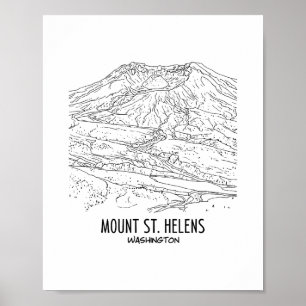 Mount St Helens Washington Vulkan Urlaubsandenken Poster