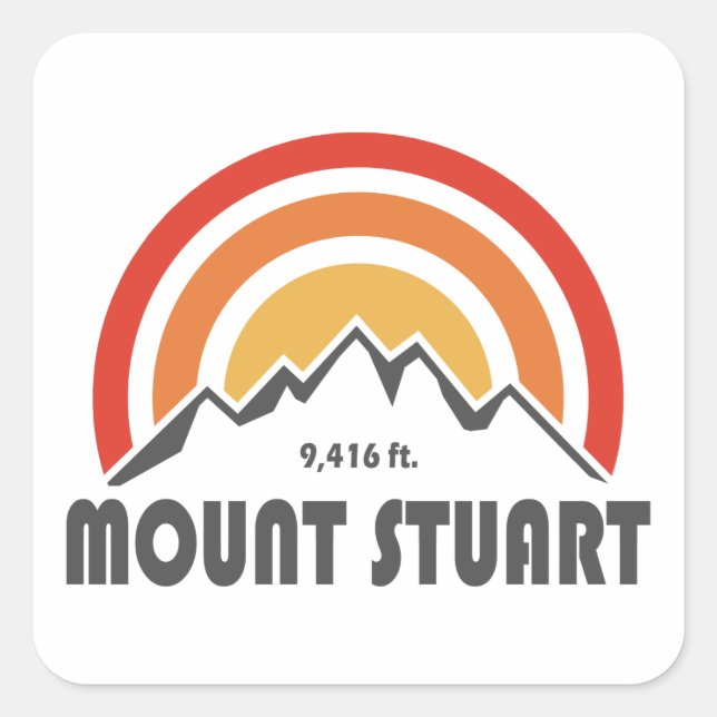Mount Stuart Quadratischer Aufkleber (Vorderseite)