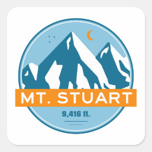 Mount Stuart Washington Stars Moon Quadratischer Aufkleber