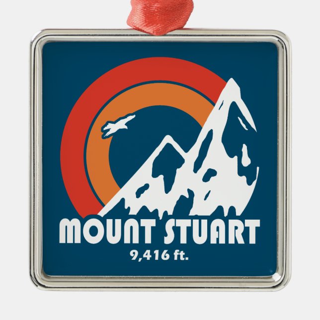 Mount Stuart Washington Sun Eagle Ornament Aus Metall (Vorne)