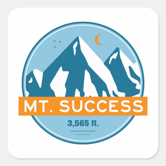 Mount Success New Hampshire Stars Moon Quadratischer Aufkleber (Vorderseite)