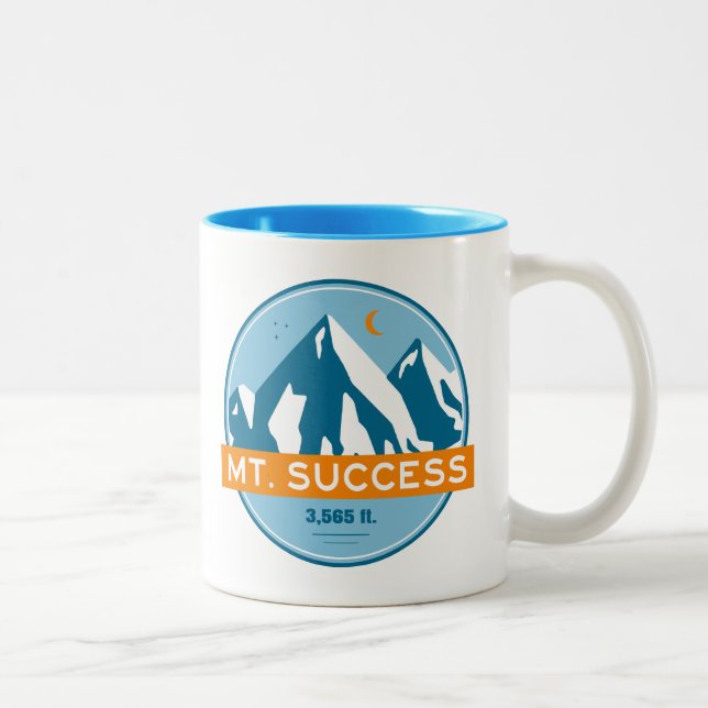 Mount Success New Hampshire Stars Moon Zweifarbige Tasse (Rechts)