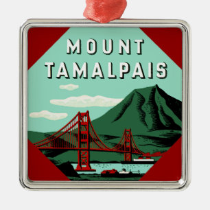 Mount-Tamalpais-Reiseposter Silbernes Ornament