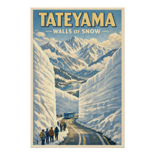 Mount Tateyama, Japan, in einem klassischen Retro- Poster