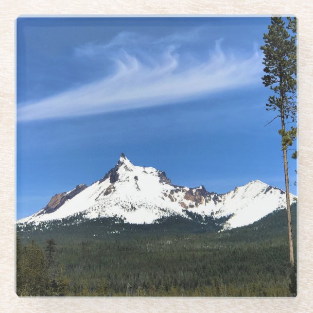 Mount Thielsen, Oregon Glasuntersetzer (Vorderseite)