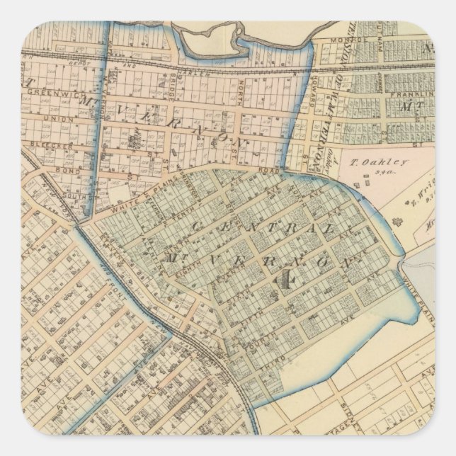 Mount Vernon, New York Quadratischer Aufkleber (Vorderseite)