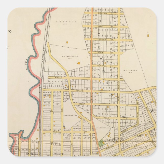 Mount Vernon Westchester Landkreis NY Quadratischer Aufkleber (Vorderseite)