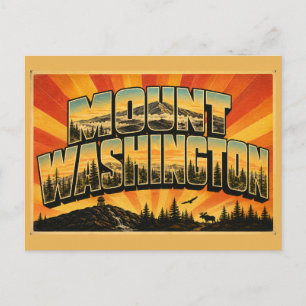 Mount Washington New Hampshire Alpine Peak Wald Postkarte