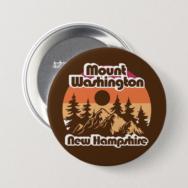 Mount Washington New Hampshire Button (Vorne & Hinten)