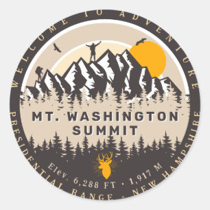 Mount Washington New Hampshire Summit Wandern Camp Runder Aufkleber