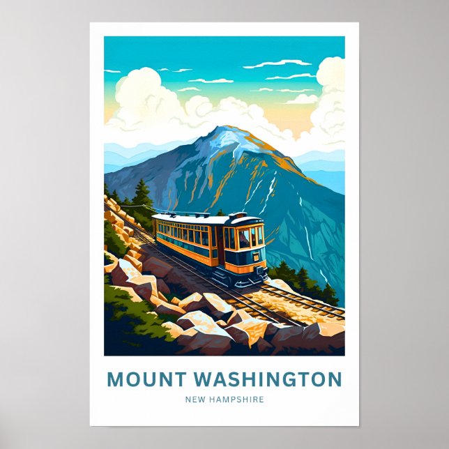 Mount Washington New Hampshire Travel Print Poster (Vorne)