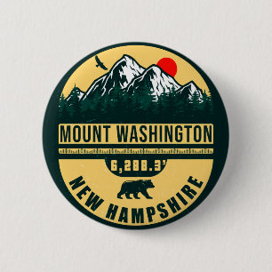 Mount Washington Nh Retro Sunset Souvenirs 60er Button