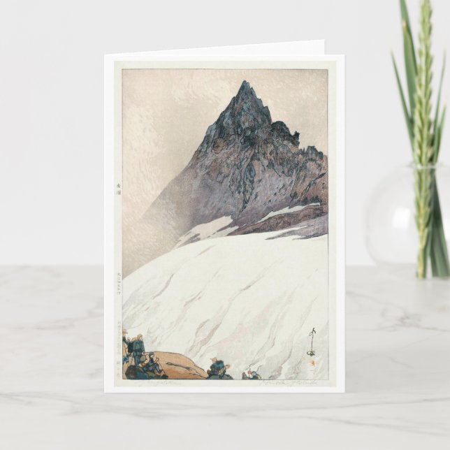 Mount Yari, Hiroshi Yoshida, Woodcut Karte (Vorderseite)