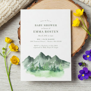 Mountain Adventure erwartet Wassercolor Baby Showe