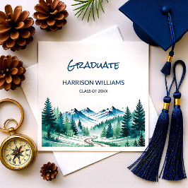 Mountain Adventure Grad Party Decor Serviette