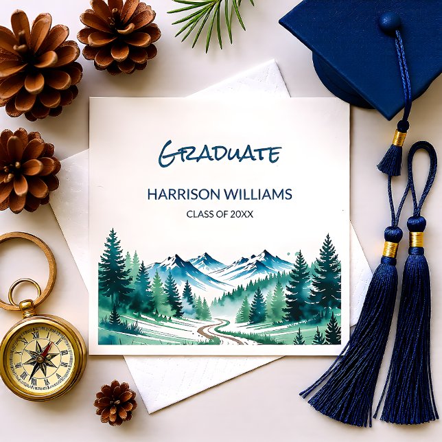 Mountain Adventure Grad Party Decor Serviette (Von Creator hochgeladen)