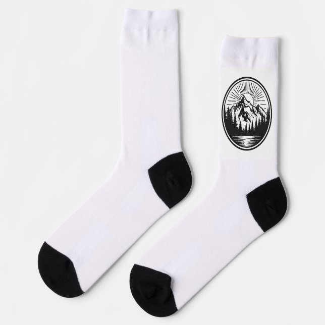 Mountain Adventure Logo | Camping Abzeichen | Outd Socken (Linkes Detail)