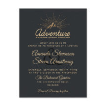 Mountain Adventure Rustic Wedding Einladung