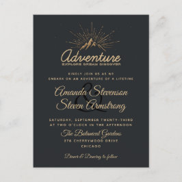 Mountain Adventure Rustic Wedding Einladung Postkarte