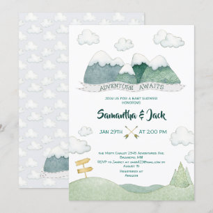 Mountain Adventures Babydusche Einladung
