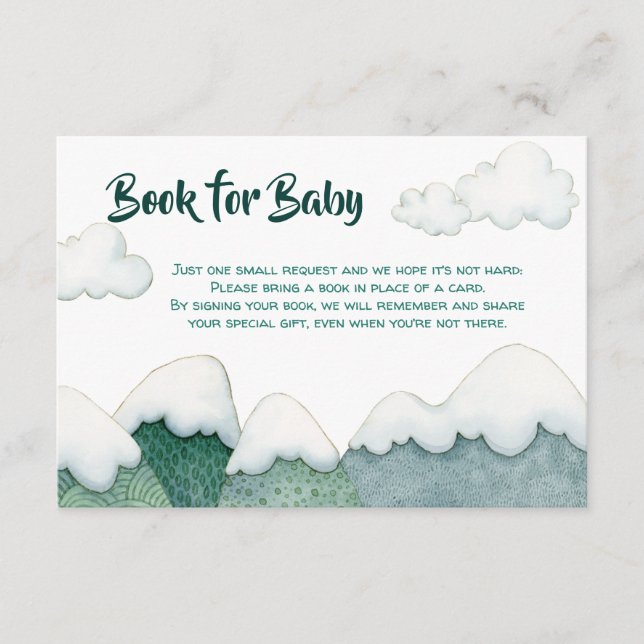 Mountain Adventures Buchen für Babykarte Begleitkarte (Vorderseite)