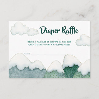 Mountain Adventures Diaper Raffle Card Begleitkarte