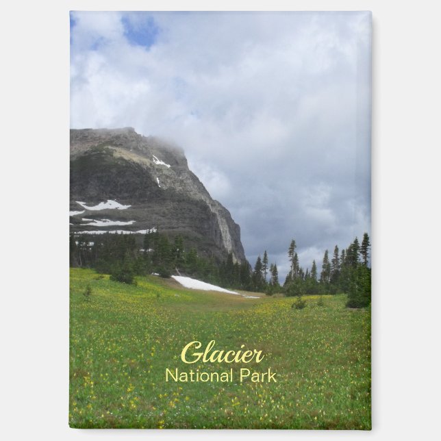 Mountain and Meadow Glacier National Park Foto Magnet (Vorderseite)